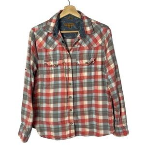 Jach's Girlfriend Pink & Blue Plaid Long Sleeve Button Down S